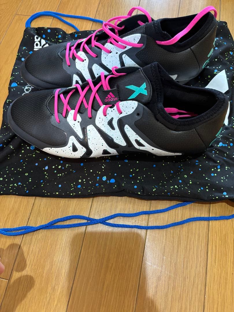 adidas サッカースパイク　シューズ 27cm黒/白/ピンク/緑