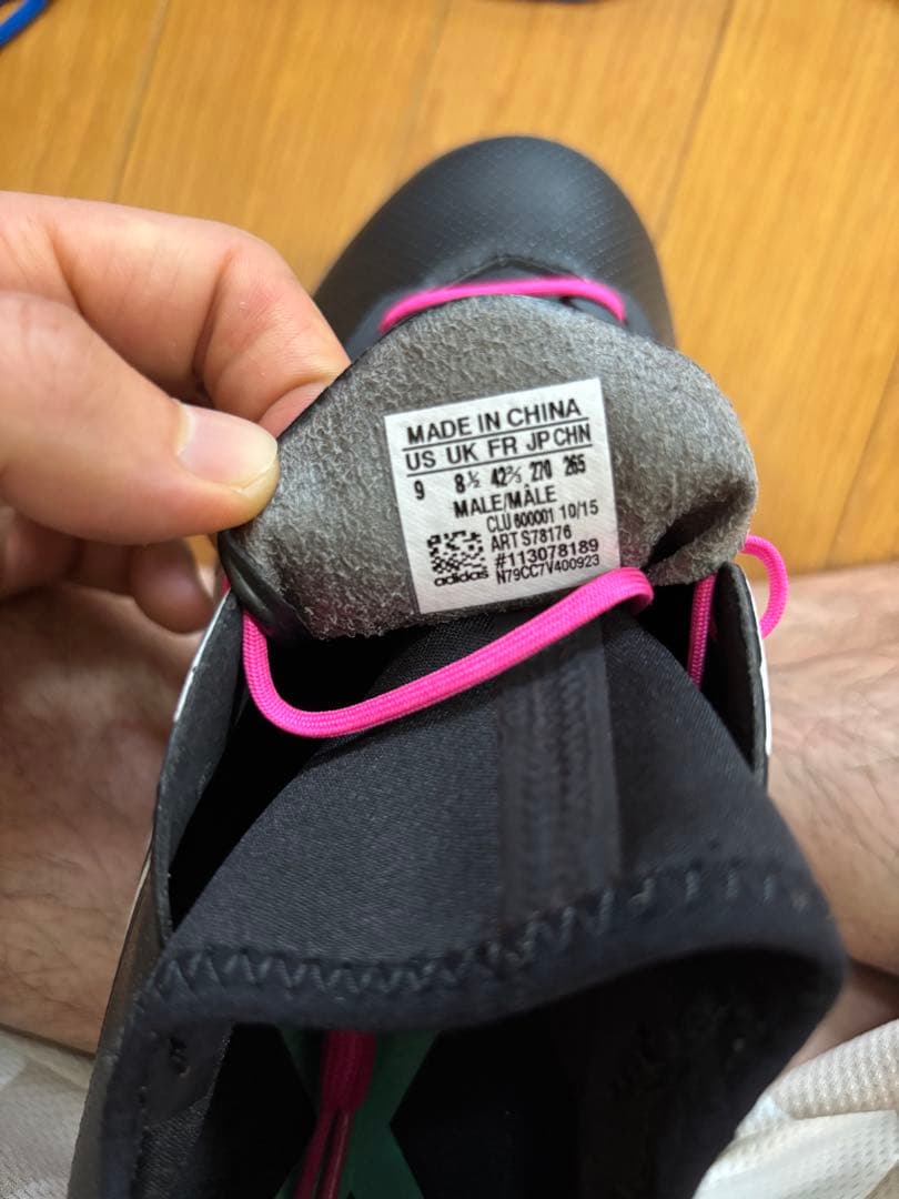 adidas サッカースパイク　シューズ 27cm黒/白/ピンク/緑