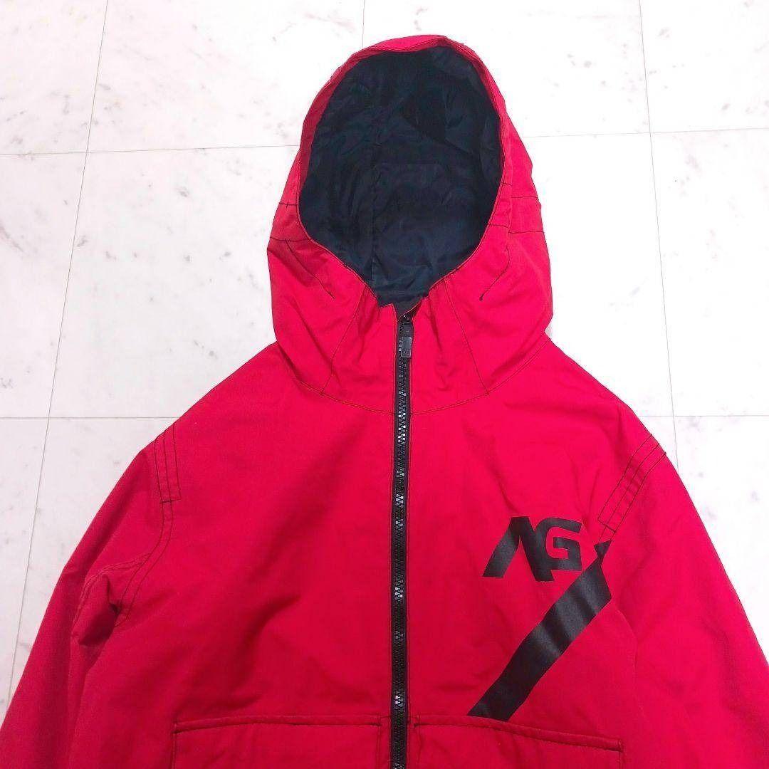 バートンak スノーボードジャケットL メンズ ロゴ入り レッド　フード