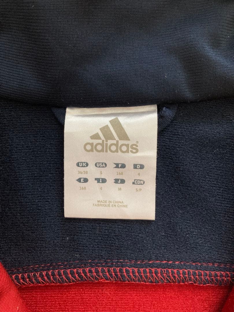 アディダス adidas ジャージ トラックジャケット 赤 紺 ネイビー 古着