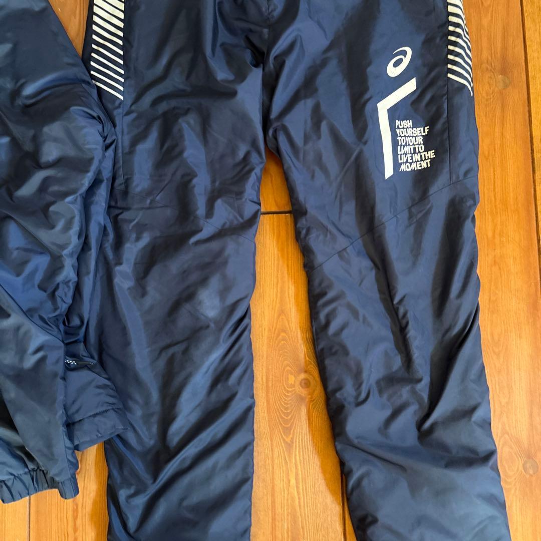 asics limo ネイビー ウインドブレーカー上下セット　ＸＬ