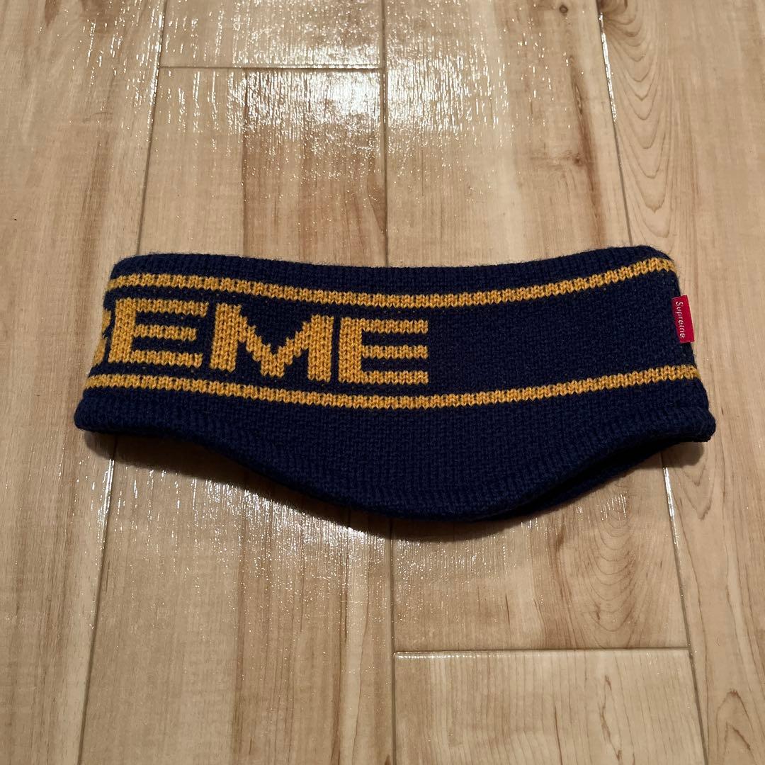 極美品 Supreme Headband ヘッドバンド ヘアバンド ネイビー
