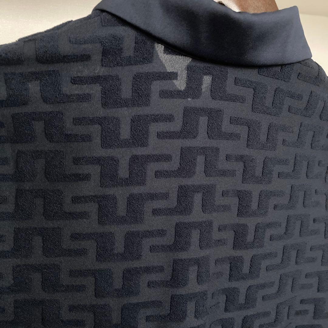 【新品】J.LINDEBERG レディースゴルフ長袖ポロシャツ ネイビー L