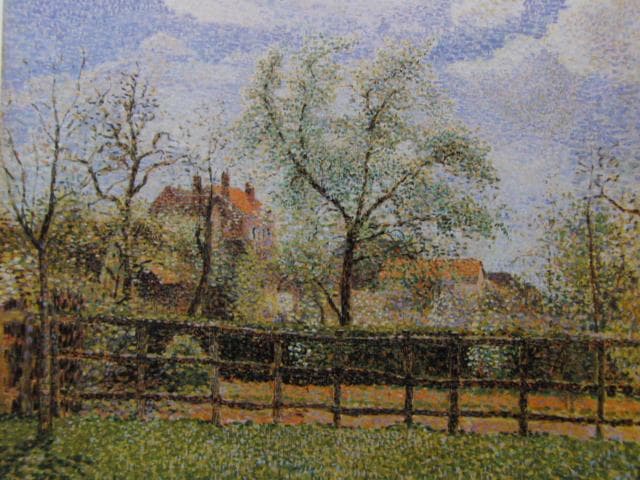 カミーユ・ピサロ 【 エラニーの花咲く梨の木、朝 】 高級画集画