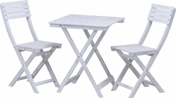 《新品・送料無料》ガーデン 3点セット　テーブル・チェアー×2　ホワイト