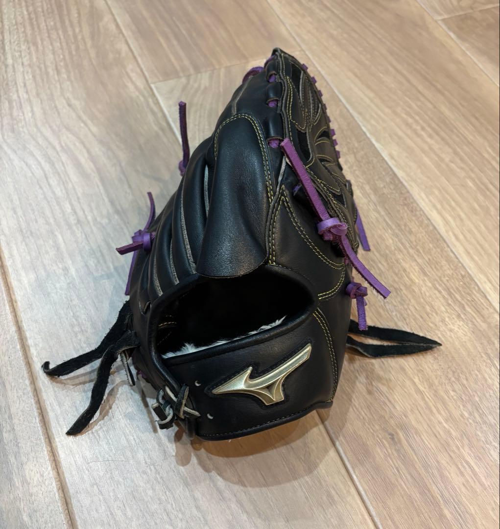 MIZUNO グローバルエリート 軟式投手用グローブ 黒/紫