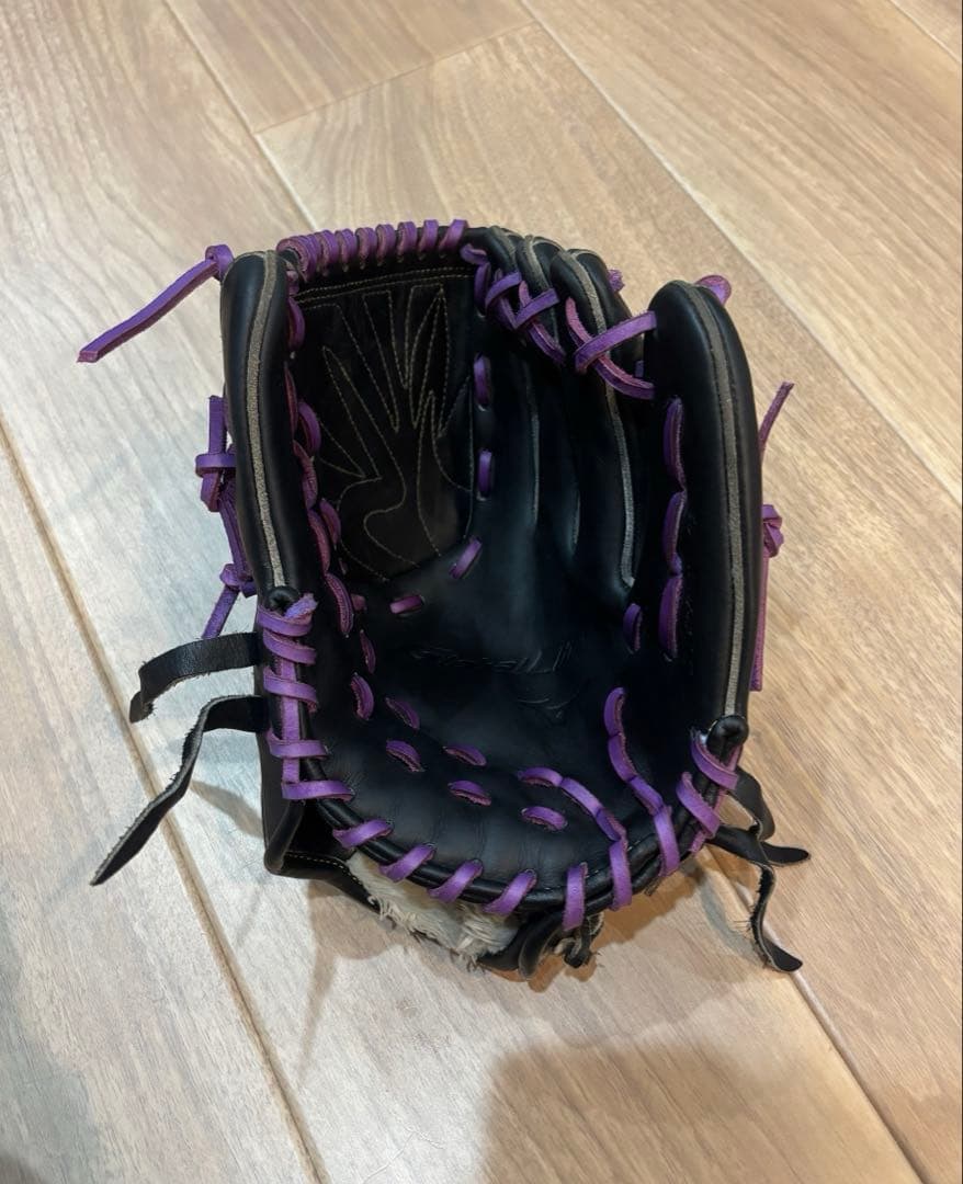 MIZUNO グローバルエリート 軟式投手用グローブ 黒/紫