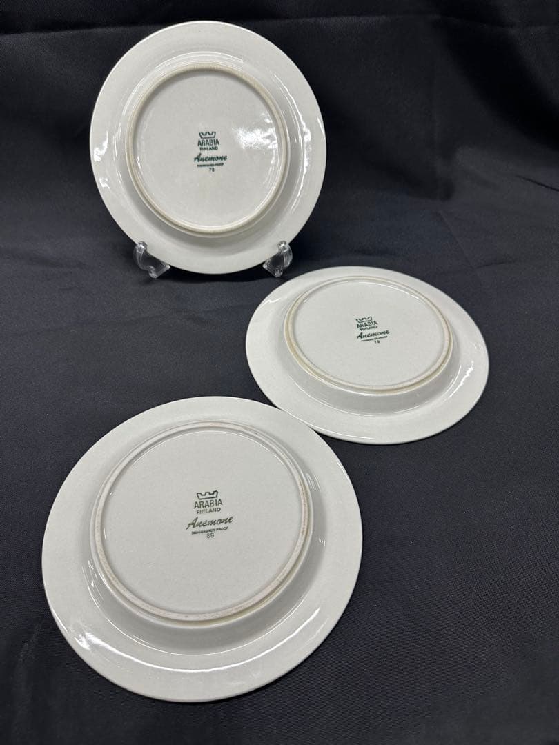 【USED】旧ロゴ　ARABIA アラビア　アネモネ　プレート　20cm 3P