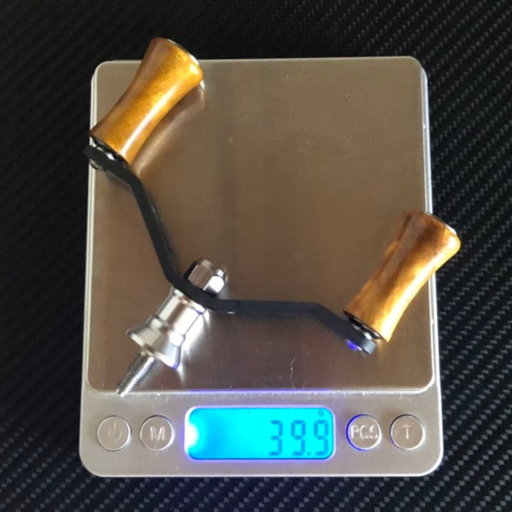 シマノ用スピニングリールカーボンダブルハンドル ウッドハンドルノブセット