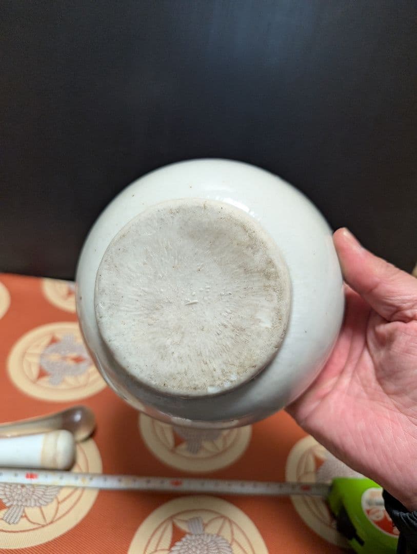レトロ白磁陶器製 すり鉢とすり棒セット