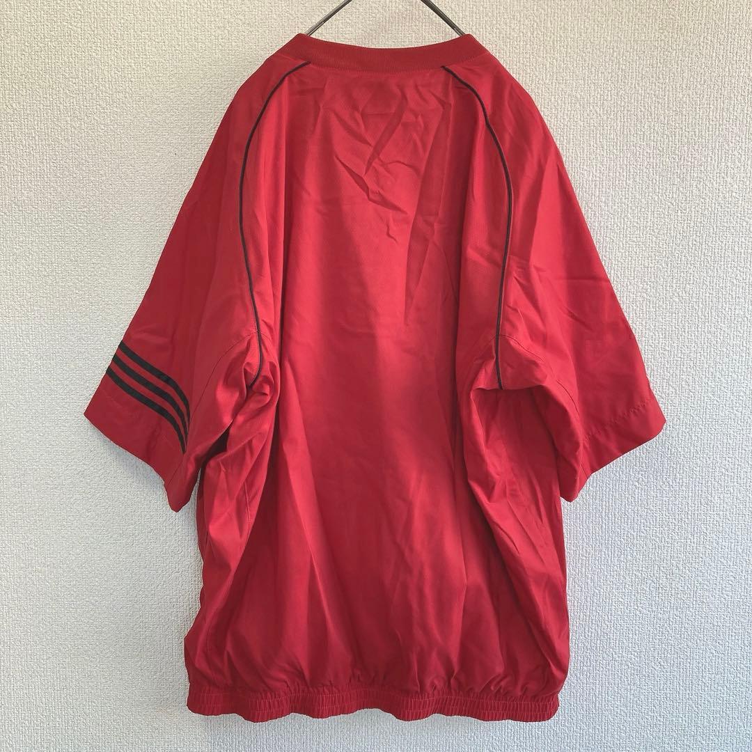 adidas アディダスゴルフ プルオーバー 2WAY Vネック ゆったり 赤L