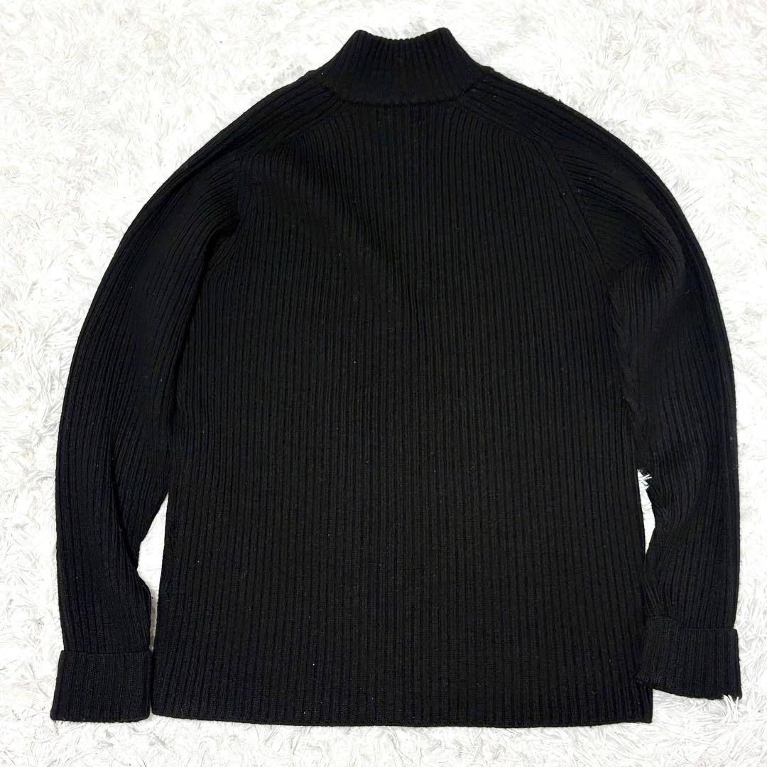 【極美品】パーリーゲイツ　ハーフジップニット　ウール　ゴルフ　ブラック　L