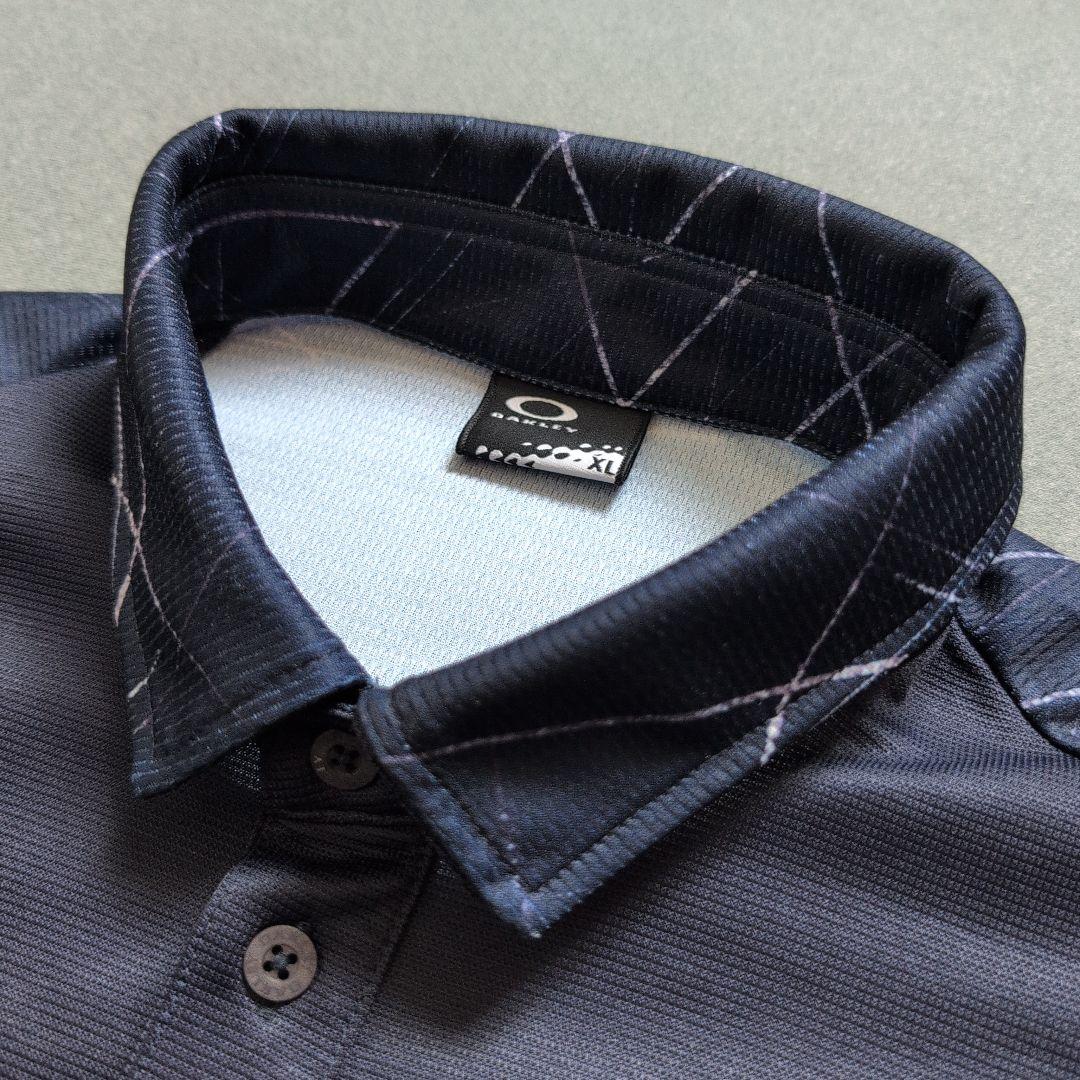【極美品】オークリーゴルフ　刺繍ロゴ　軽量速乾ポロシャツ半袖　XL