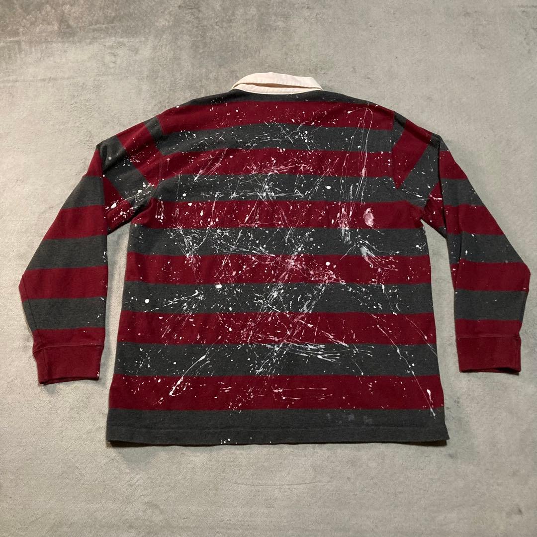 POLOJEANSCO. ラガーシャツ Paint リメイク USA製 XL