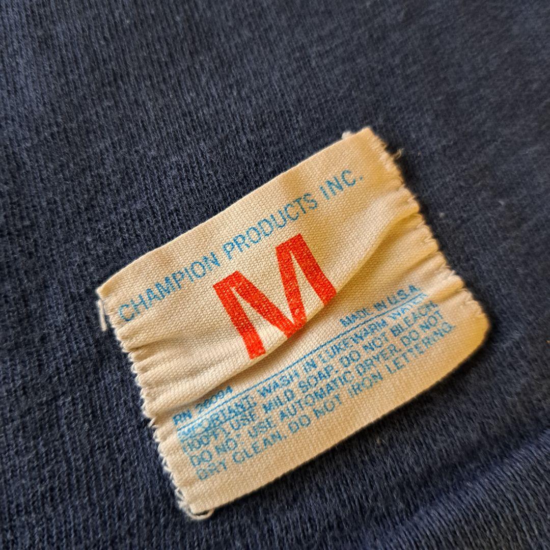 チャンピオンフットボールt シャツ　ヴィンテージ　navy　バータグ　70s