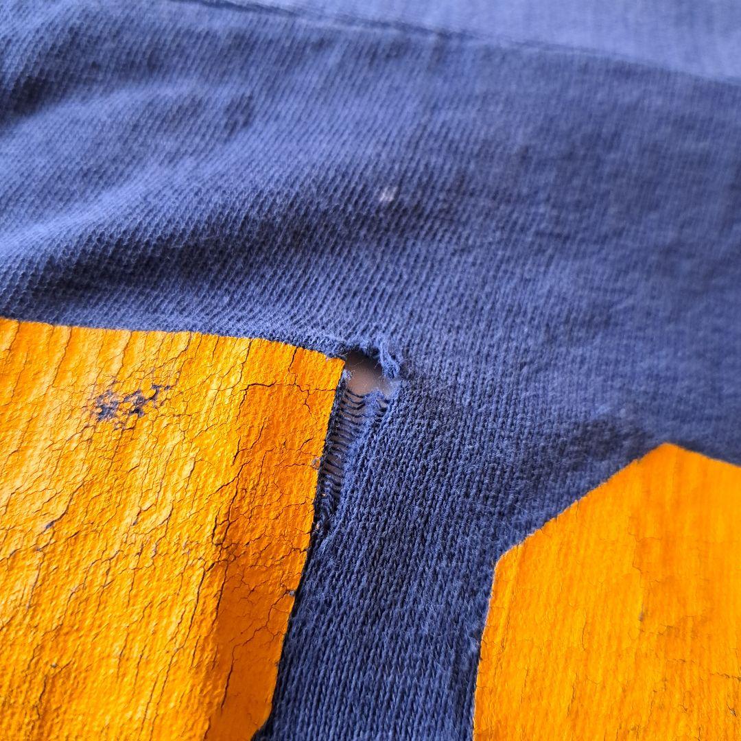 チャンピオンフットボールt シャツ　ヴィンテージ　navy　バータグ　70s