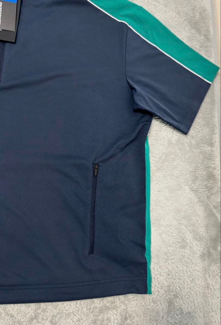 新品 J.LINDEBERG 半袖シャツ モックネック ハーフジップアップ L