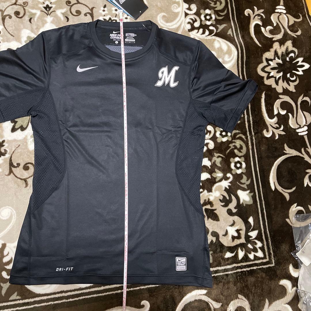 Nike 黒 ベースボールシャツ　プロ野球ロゴ入り