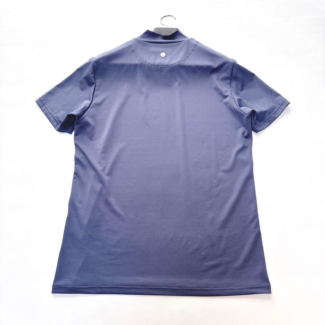 【美品】Lサイズ！ブリーフィング ゴルフ半袖 モックネック Tシャツ 青系