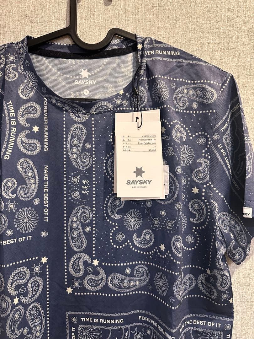せ*つ様 SAYSKY ペイズリー柄 Tシャツ ネイビー　サイズS