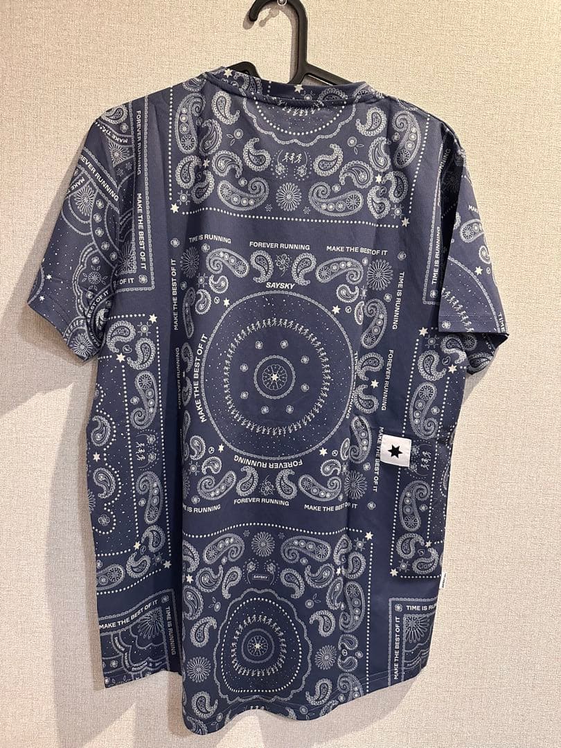 せ*つ様 SAYSKY ペイズリー柄 Tシャツ ネイビー　サイズS