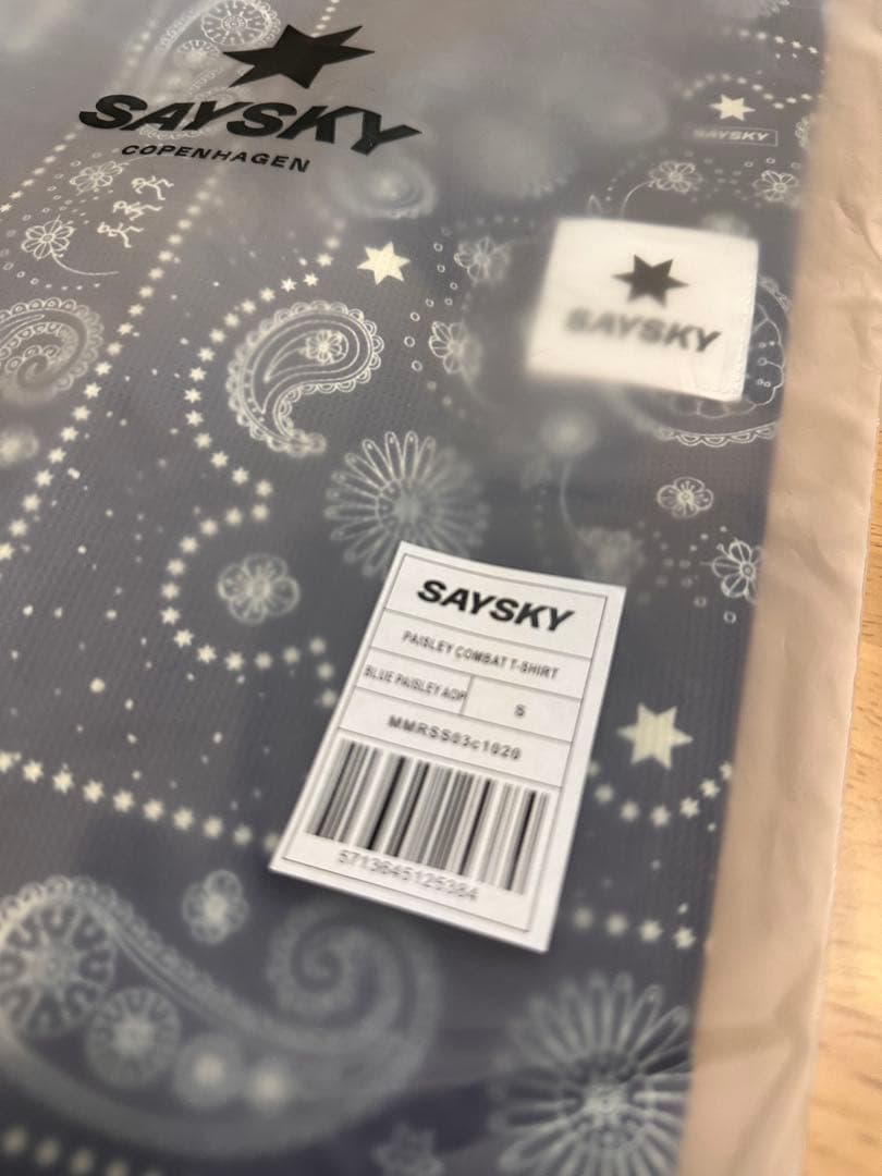 せ*つ様 SAYSKY ペイズリー柄 Tシャツ ネイビー　サイズS