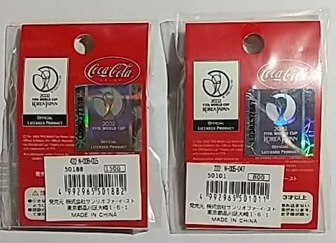 2002 FIFAワールドカップ コーラピンバッジ 日本戦グループリーグ３試合