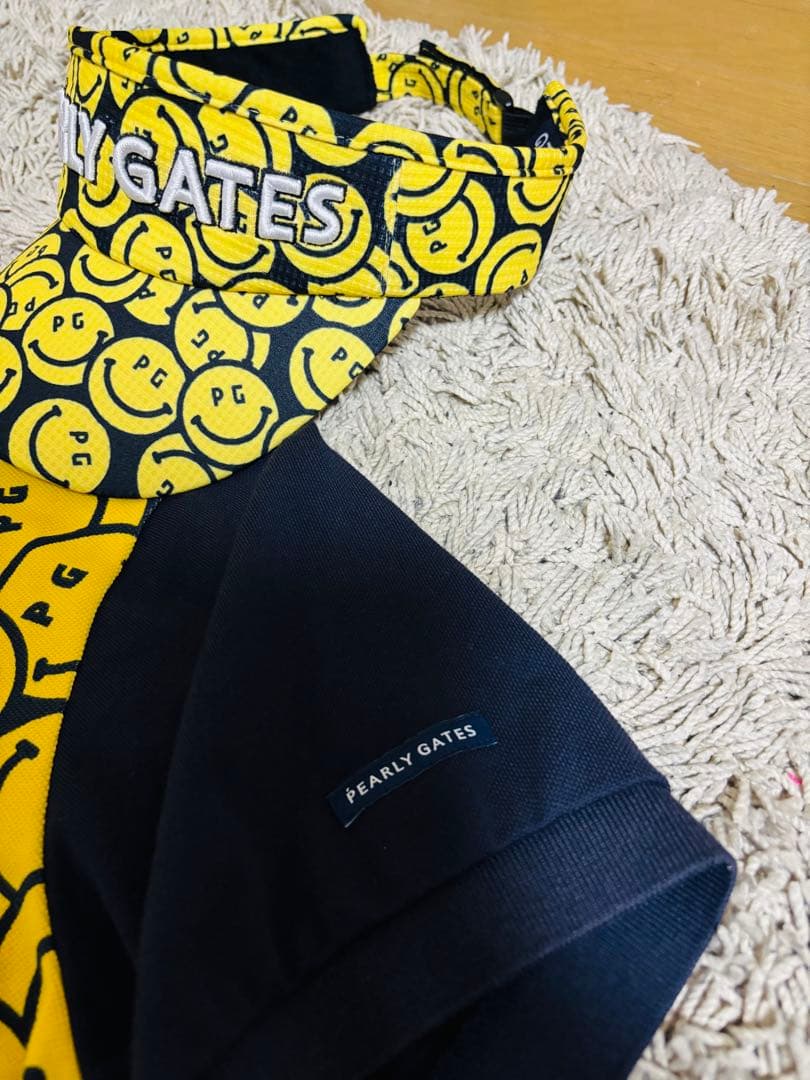 PEARLY GATES スマイリーポロシャツとキャップセット 美品ニコちゃん