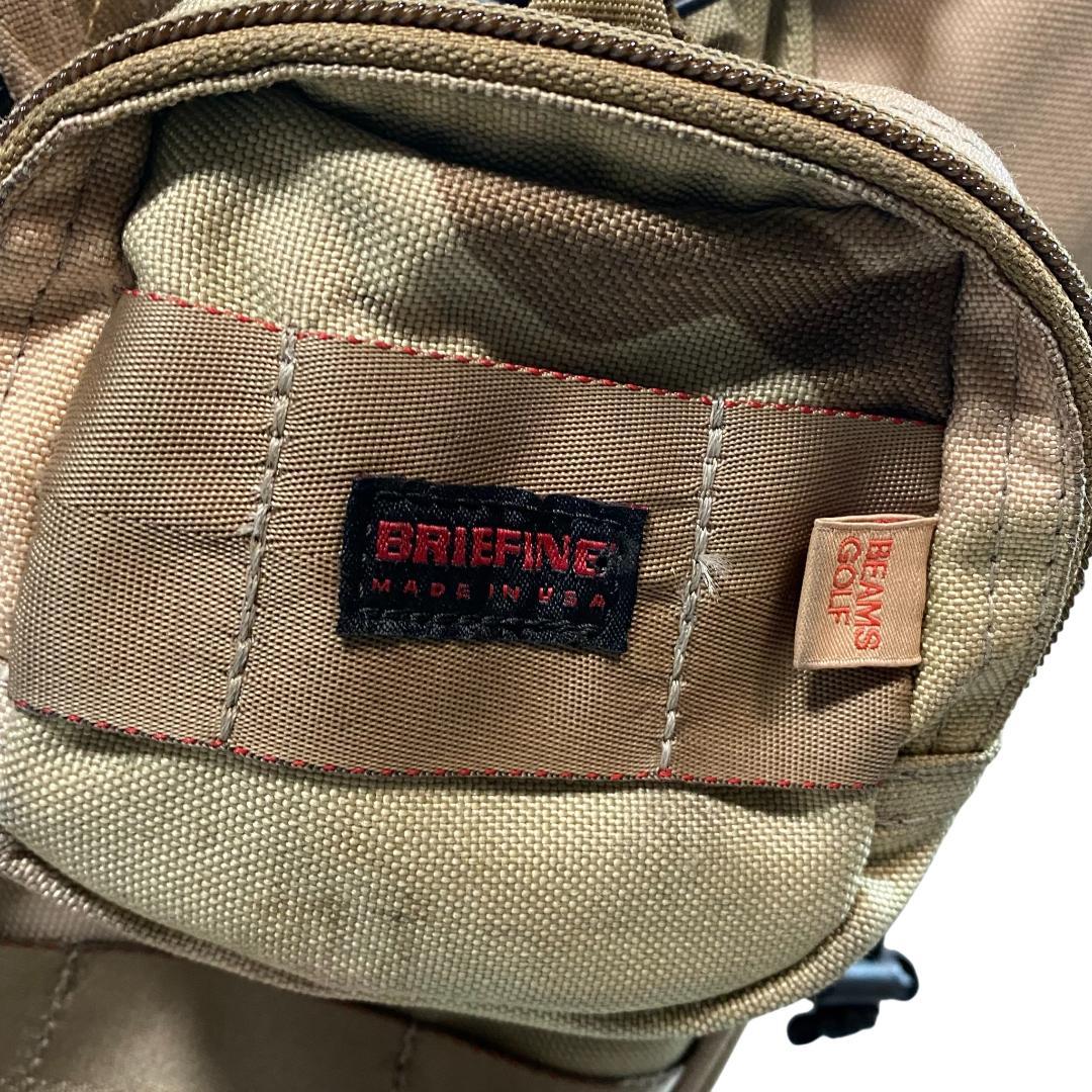 BRIEFING ブリーフィング スタンド付き キャディバッグ ベージュ ロゴ柄