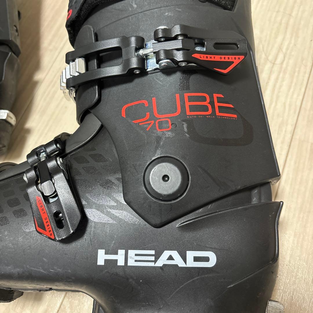 ヘッドキューブ3 70 HEAD CUBE3 70 26.5cmスキーブーツ黒赤