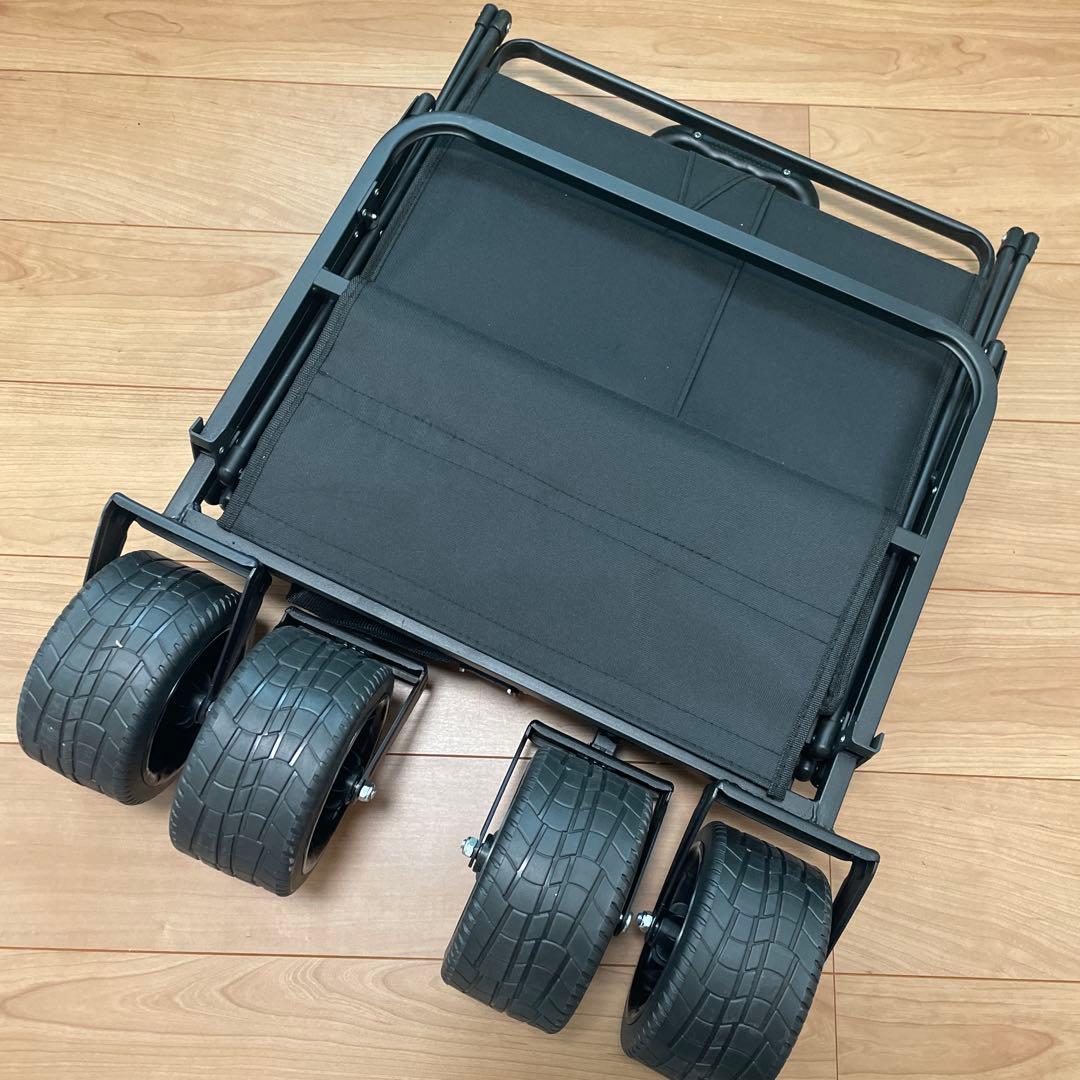 キャリーワゴン 230L大容量 長物対応 後部展開可 耐荷重250kg ブラック