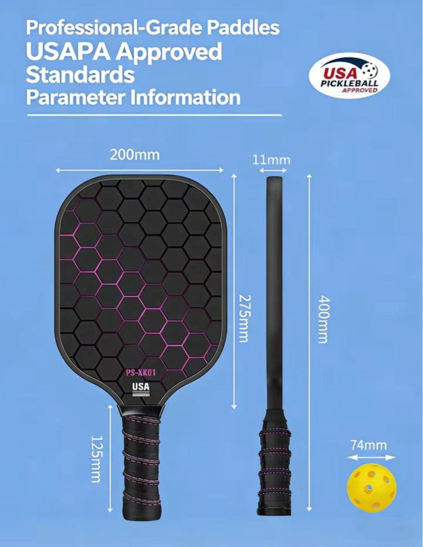 新品未使用　USAPA認定　ピクルボール　パドル　4本セット