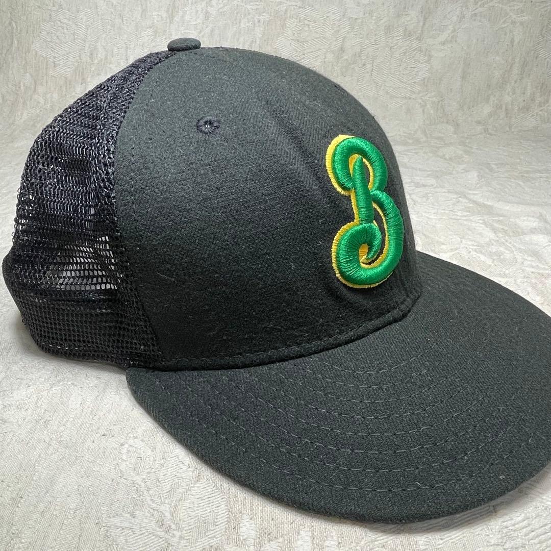 横浜ベイスターズ NEW ERA キャップ 旧ロゴ β ベータ 黒 緑 メッシュ