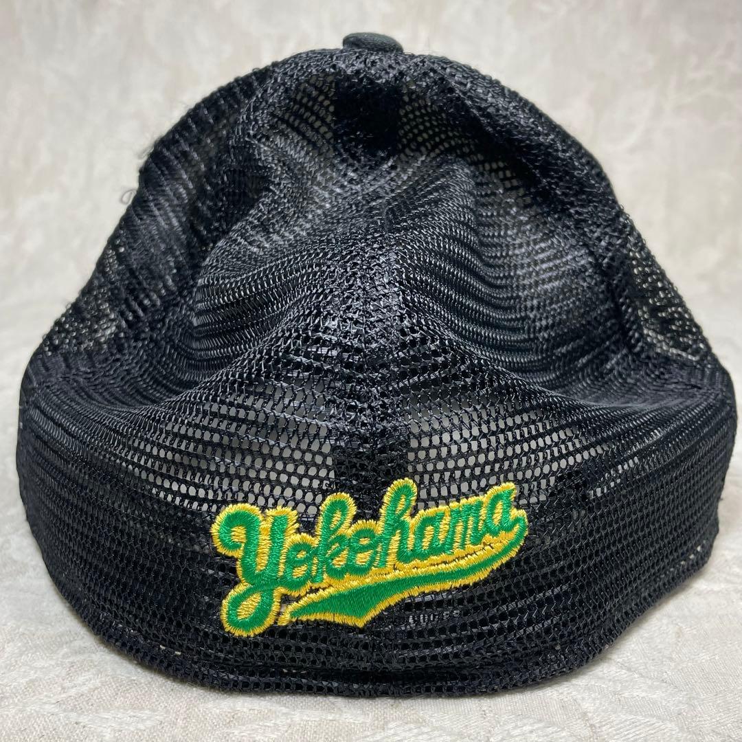横浜ベイスターズ NEW ERA キャップ 旧ロゴ β ベータ 黒 緑 メッシュ