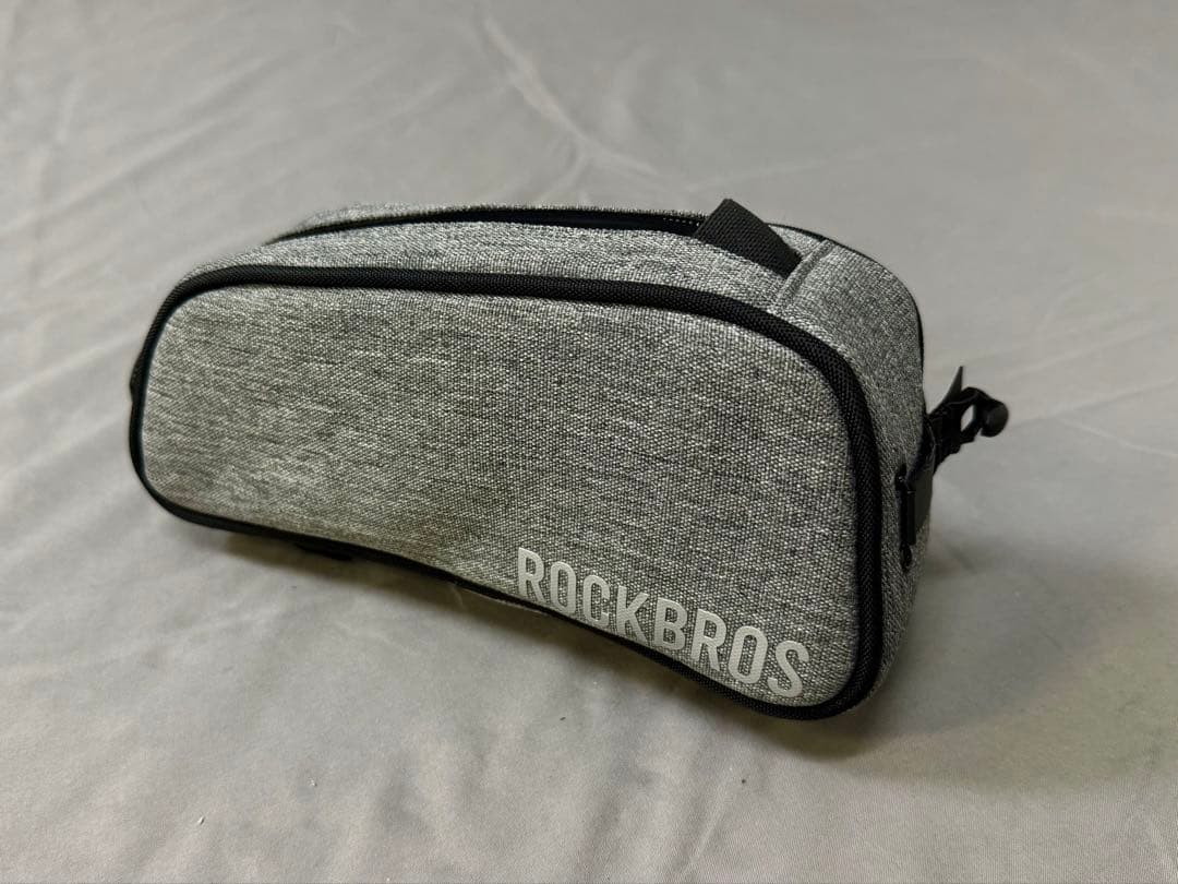新品 ROCKBROS 自転車 フレームバッグ グレー 防水・大容量・簡単取付