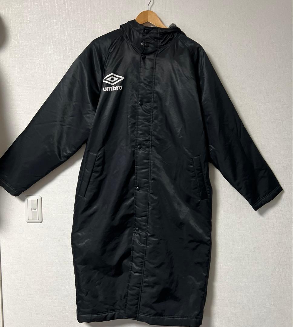 UMBRO フリース裏地付きベンチコート 黒　O-XO 180-185 ボア大人