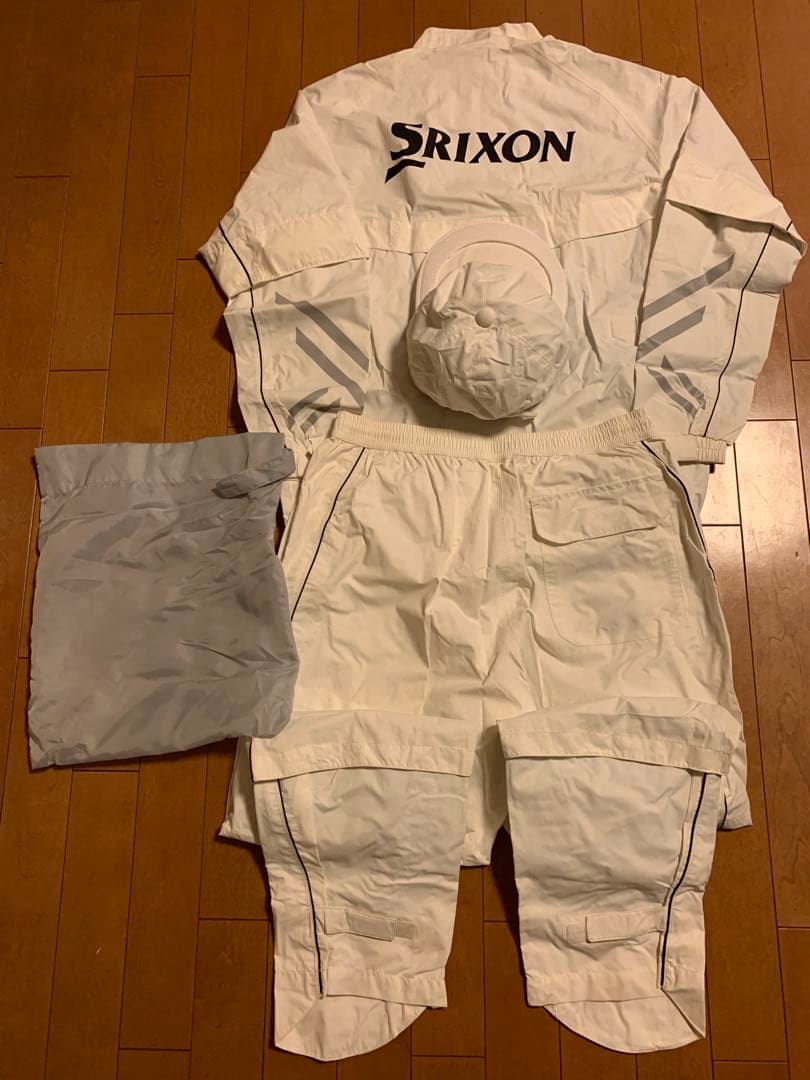 SRIXONレインウェア3点セットサイズM (収納袋付き) ホワイト