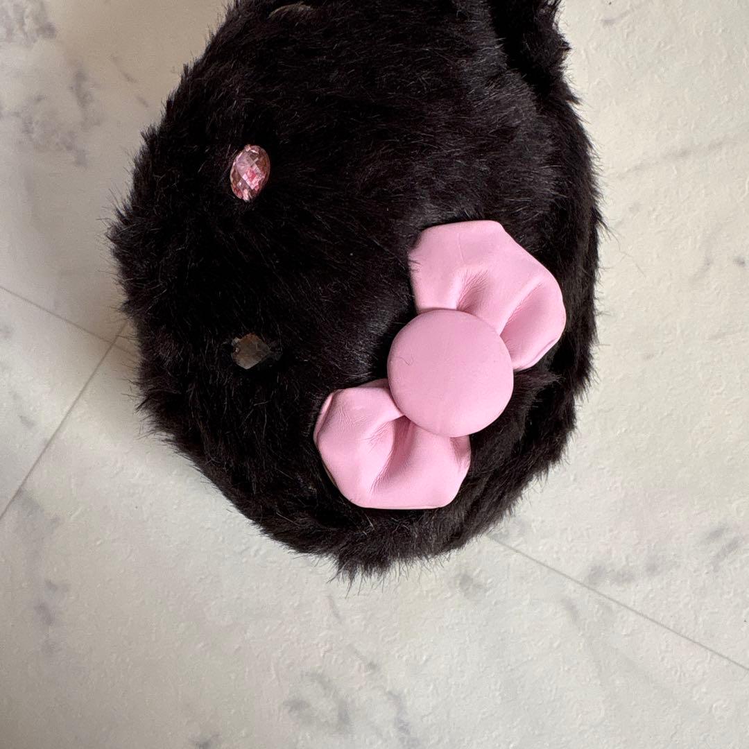 激レア！希少！sanrio サンリオ キティ ファー ポーチ 黒 レトロ
