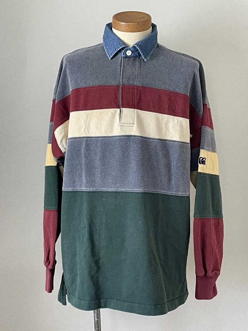 ビンテージ★カンタベリー Canterbury ボーダー 長袖 ラガーシャツ M