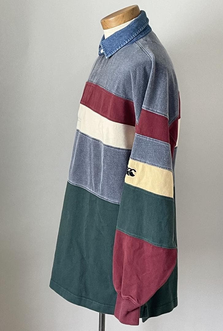 ビンテージ★カンタベリー Canterbury ボーダー 長袖 ラガーシャツ M