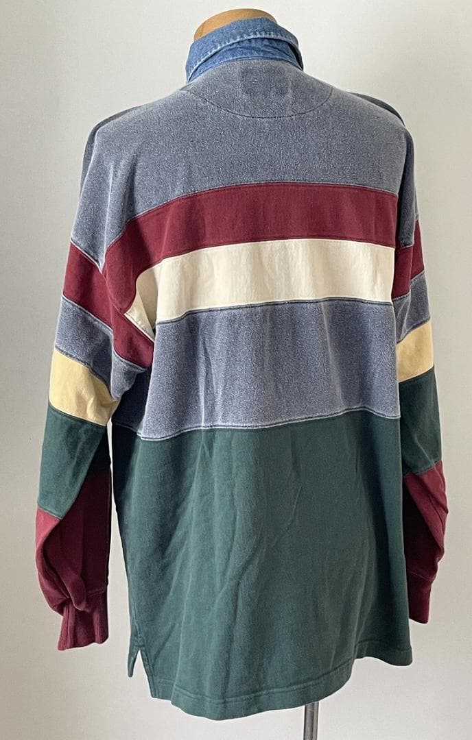 ビンテージ★カンタベリー Canterbury ボーダー 長袖 ラガーシャツ M