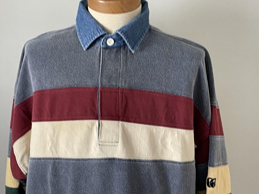 ビンテージ★カンタベリー Canterbury ボーダー 長袖 ラガーシャツ M