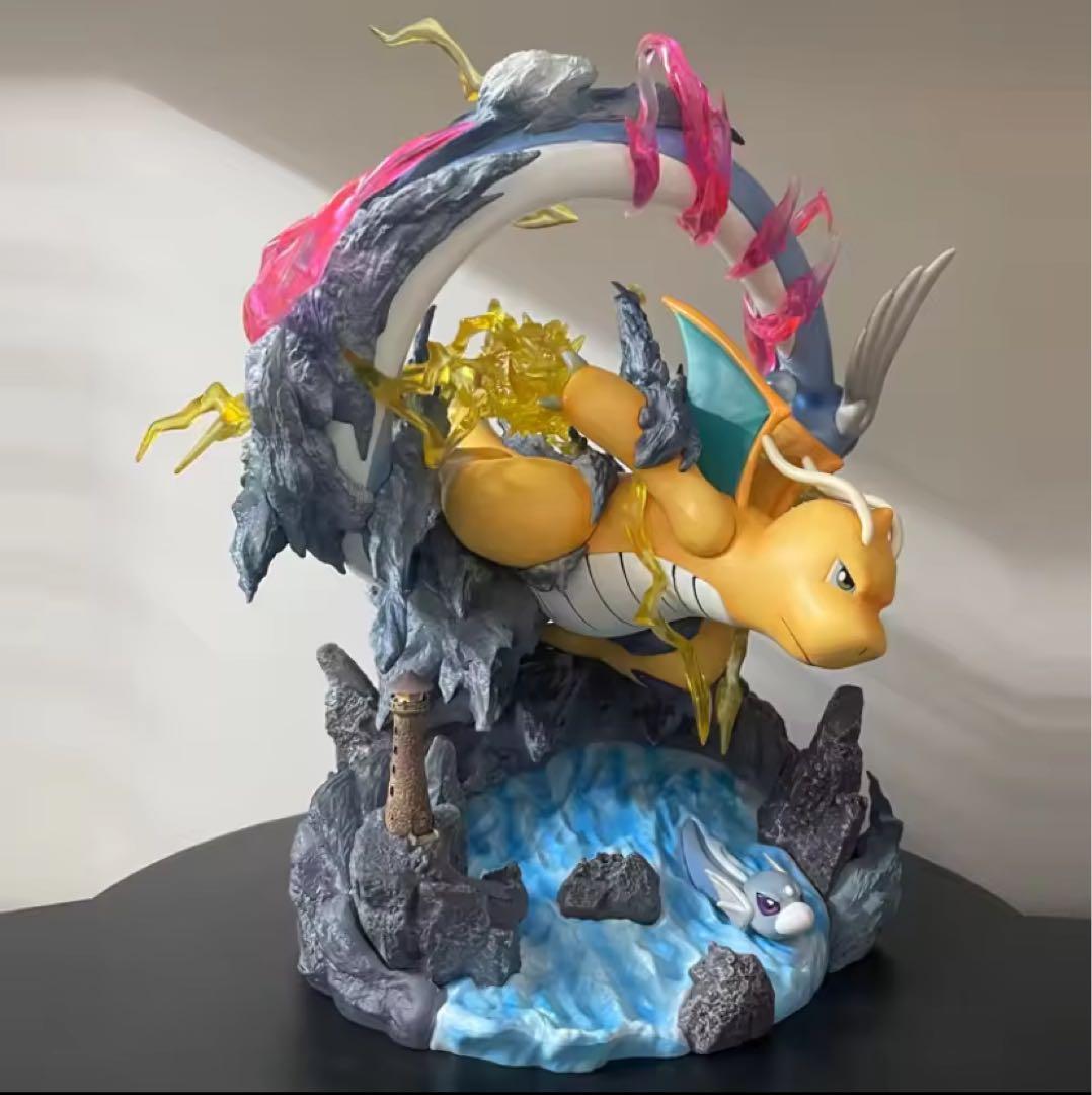 ポケモン カイリュー 三代進化系 ジオラマGK 発光装飾品モデル 約30cm 竜