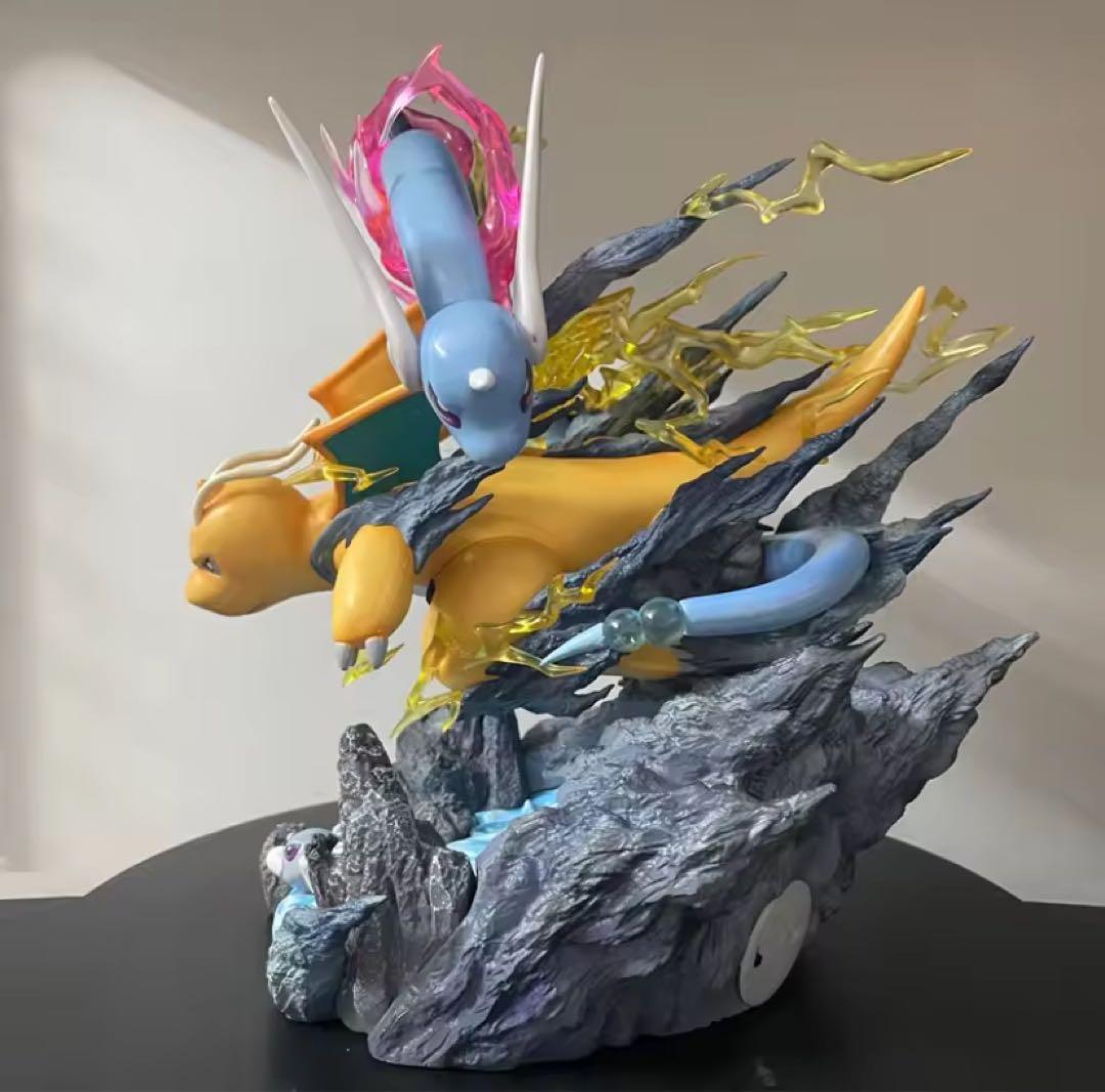 ポケモン カイリュー 三代進化系 ジオラマGK 発光装飾品モデル 約30cm 竜