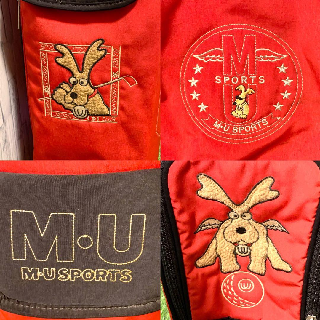 良品超希少 M•U SPORTS キャディバッグ 赤黒 カート式 ミエコウエサコ