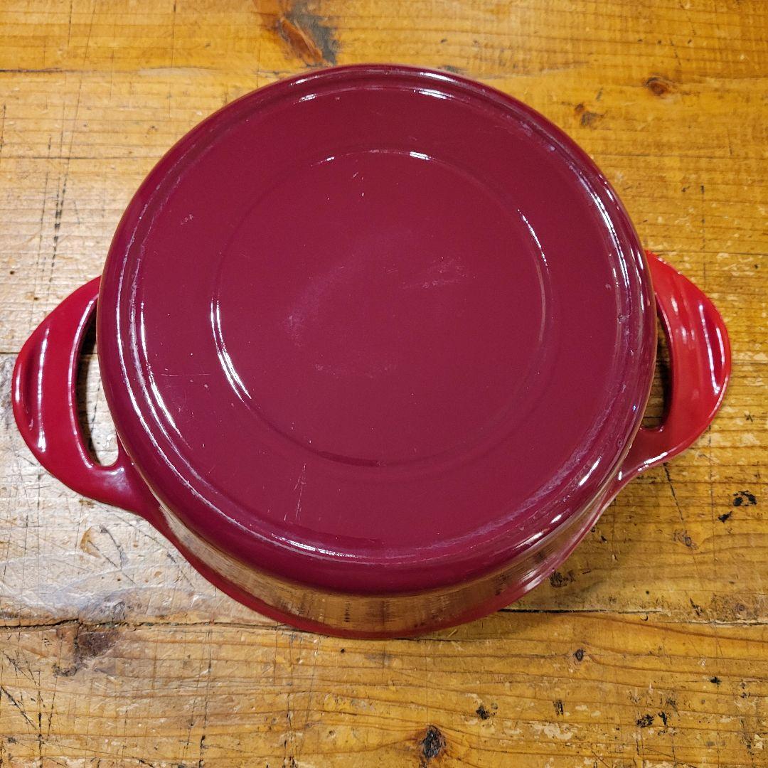 【美品】希少 Coleman エナメルクッキングポット ダッチオーブン 赤 鍋