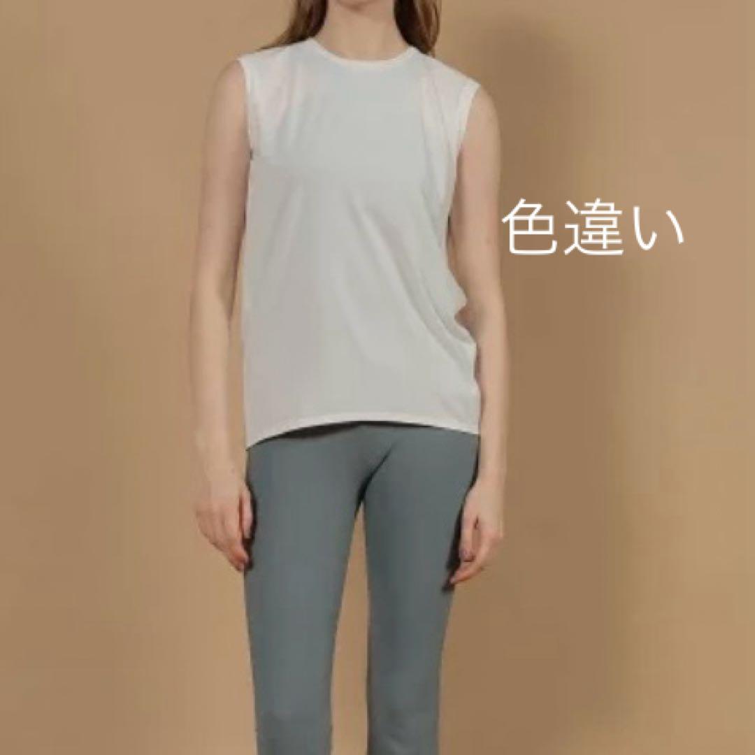 ジュリエ ヨガウェア ロング丈 ノースリーブ プルオーバー Tシャツ 黒 ヨガ