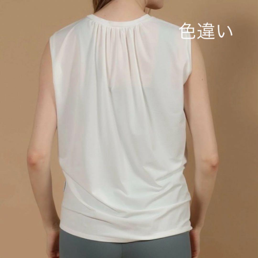 ジュリエ ヨガウェア ロング丈 ノースリーブ プルオーバー Tシャツ 黒 ヨガ