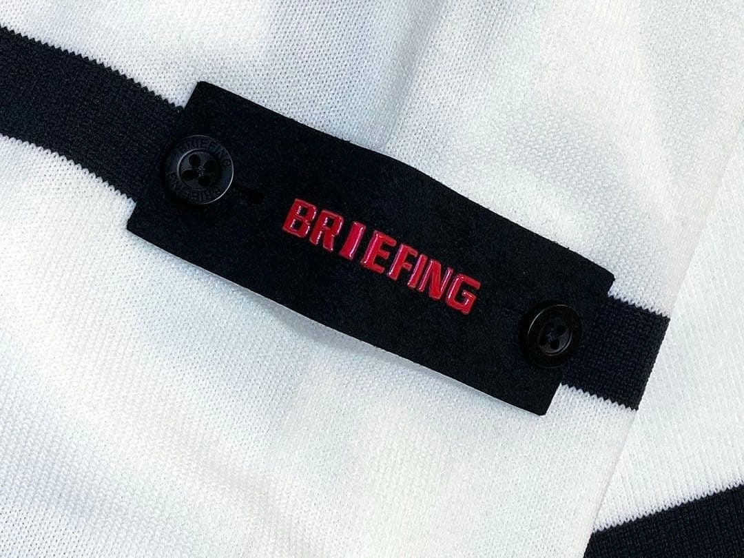 BRIEFING GOLF MS ストライプ クルーネックニット（WHT／M）