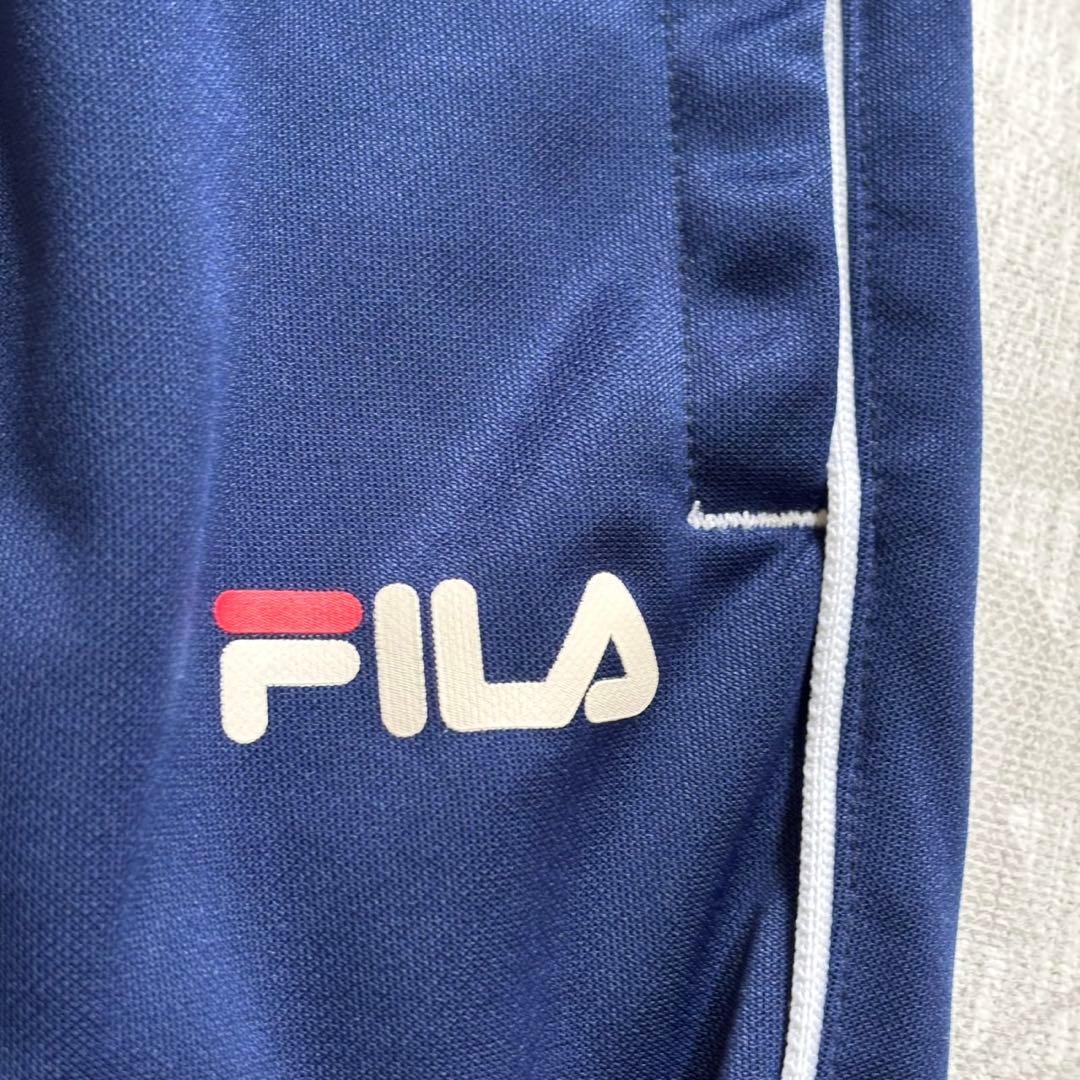 FILA ジャージ下　メンズM（ユニセックス可）　明るいネイビー　ブランドロゴ